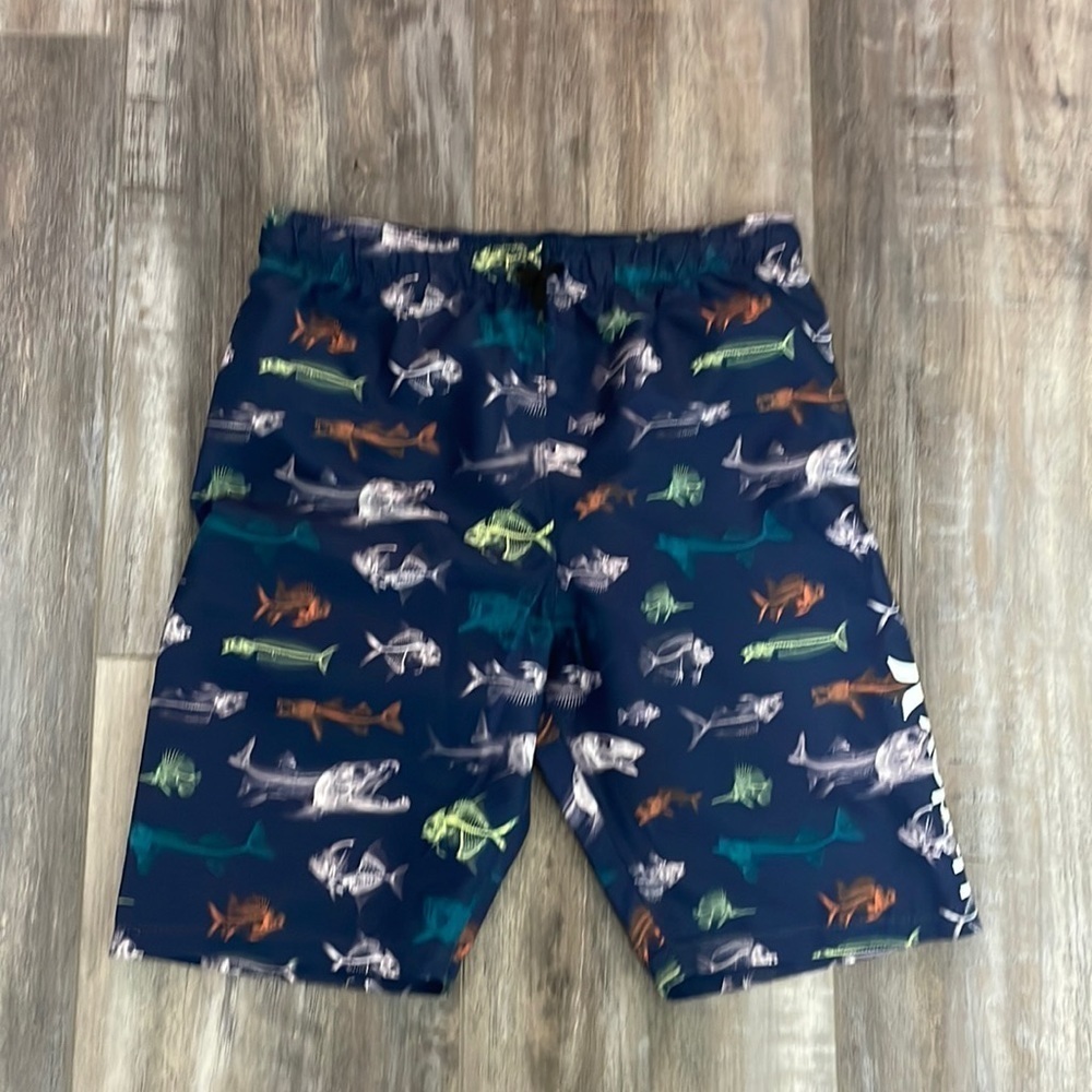 Hurley Swim Trunks navy blue fish skeletons fossil